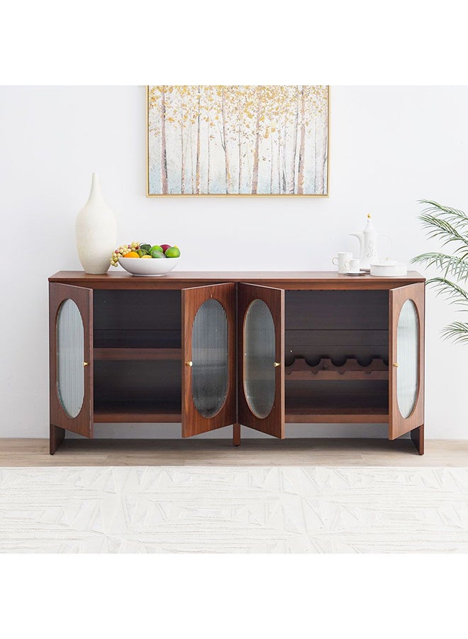 DANUBE HOME Azeron Buffet Cabinet Strong And Sturdy Home Kitchen Organiser Rack Modern Design Furniture For Dining Room Living Room Kitchen L 180x45x86 cm Brown  - Image 2