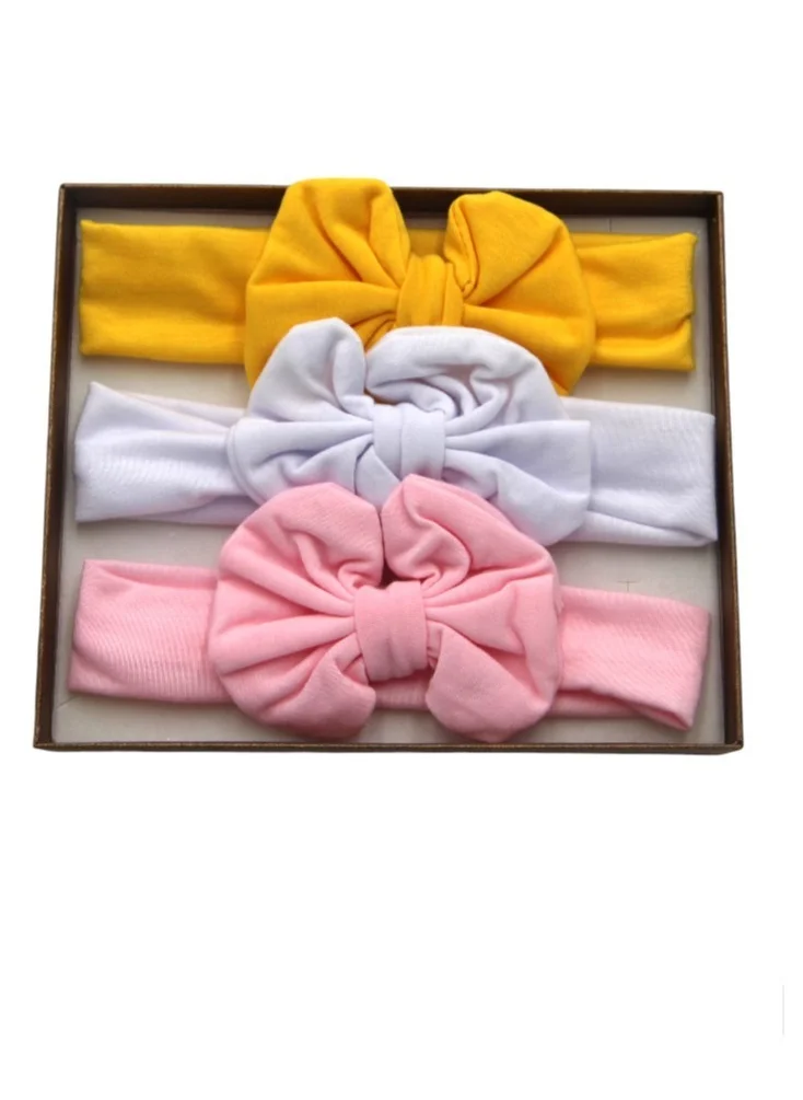 Bambimici Bambimici - Olivia Box of 3 Heandband Ribbon - Assorted Plain Colors