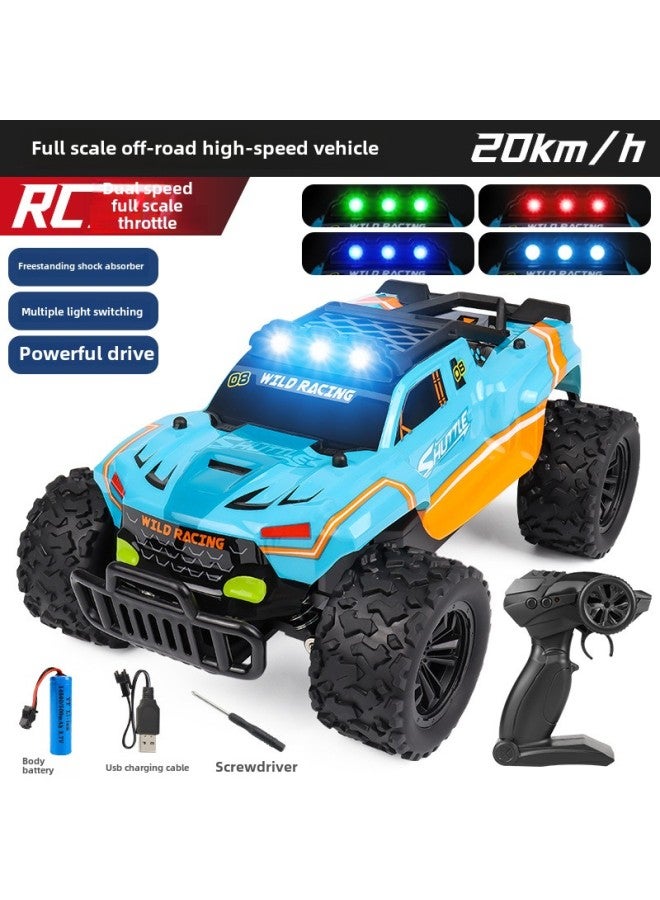 1:16 Alloy Off-road High-speed Vehicle 2.4G Full-scale Remote Control Racing Hot-selling High-speed Off-road Vehicle Toys-Color:High-end Version Pvc-blue-Scale:1:16  - Image 1