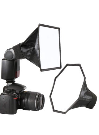 2 Pack Flash Diffuser Softbox Set Collapsible with Storage Pouch 8" Octagon and 8"x6" Rectangle Softboxes for Canon Nikon - pzsku/ZC84BA9F2A261C871D59CZ/45/_/1698144543/b6c93d42-77e0-4c75-82d4-dd028a482791
