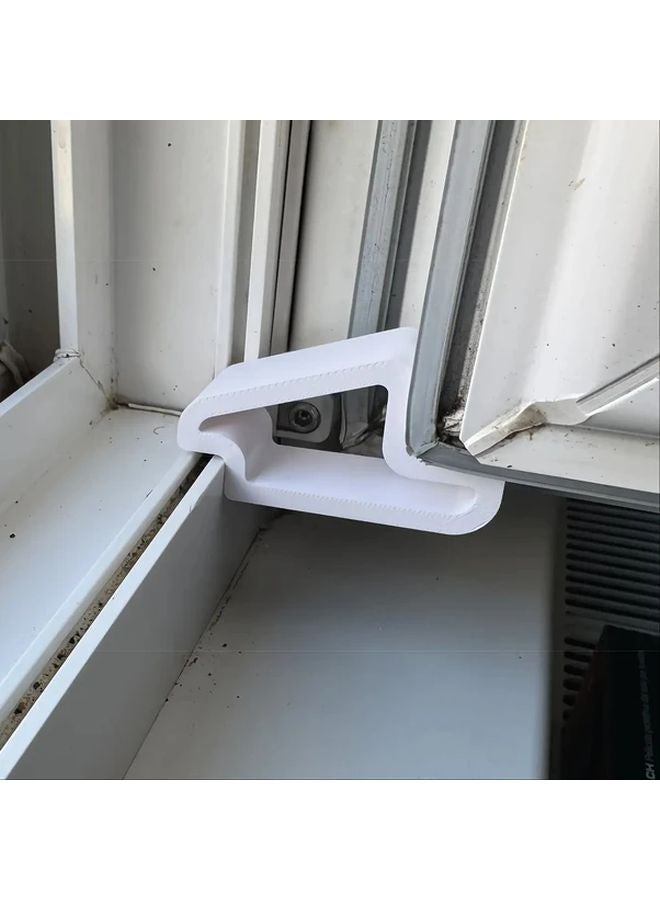 White Door Window Stoppers Anti Collision Clamps Track Clip System Easy Installation - Image 5