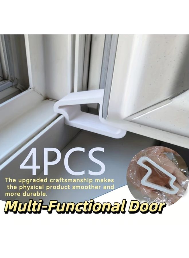 White Door Window Stoppers Anti Collision Clamps Track Clip System Easy Installation - Image 1