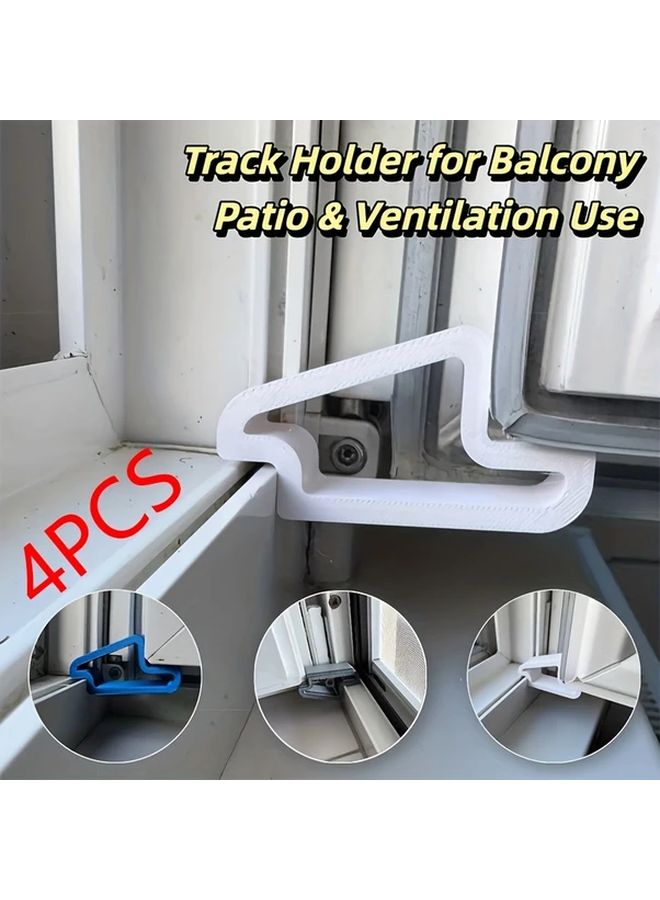 White Door Window Stoppers Anti Collision Clamps Track Clip System Easy Installation - Image 2