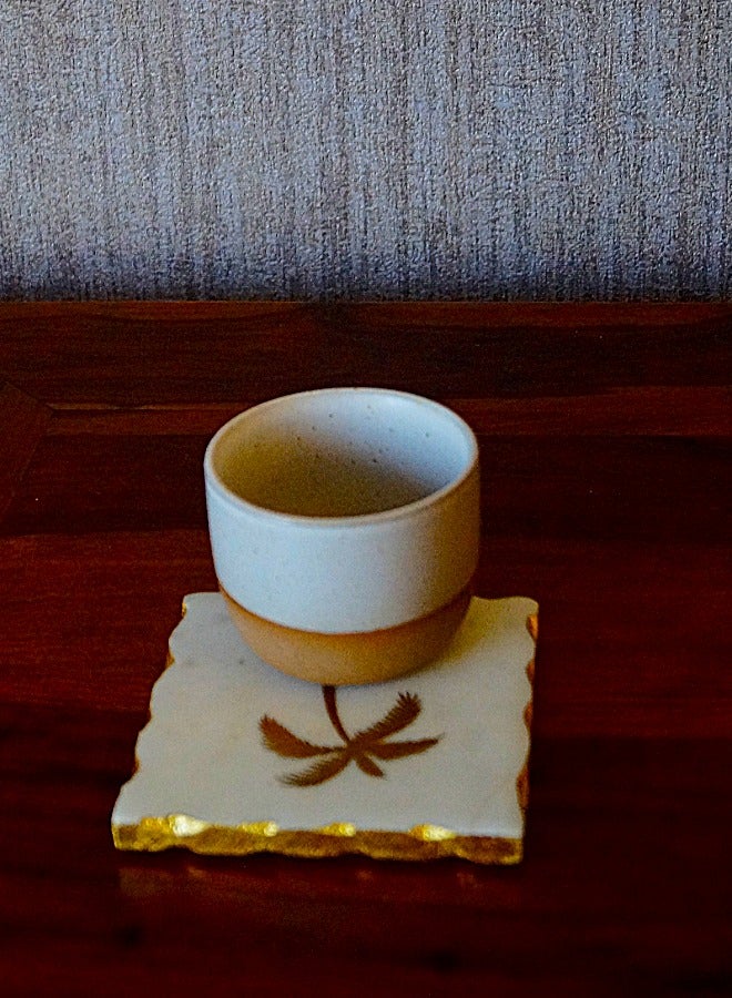 Tohfa luxe Madina Ceramic Cup Set – 2 Handmade Cups, 120 ml Each, White with Natural Clay Accents, Artisan Craftsmanship, Gift-Ready Packaging, Elegant Tea & Coffee Drinkware - Image 3