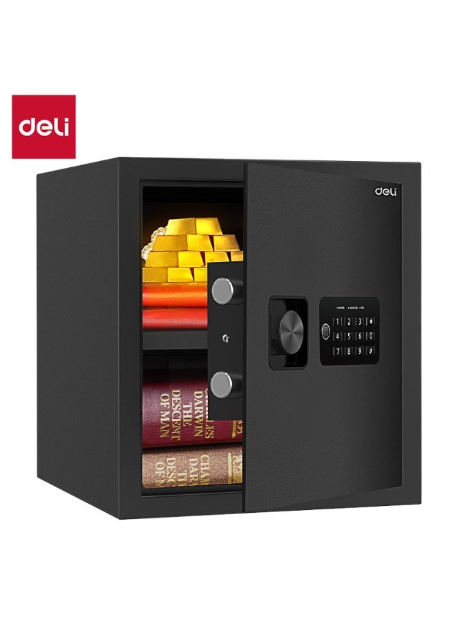 Deli Digital Safe Box with Keypad & Backup Key – Strong Steel Security Safe with 3mm Door & 2 Solid Bolts – 36x33x33 cm Fireproof Scratch-Resistant for Jewelry Money Documents - Image 2