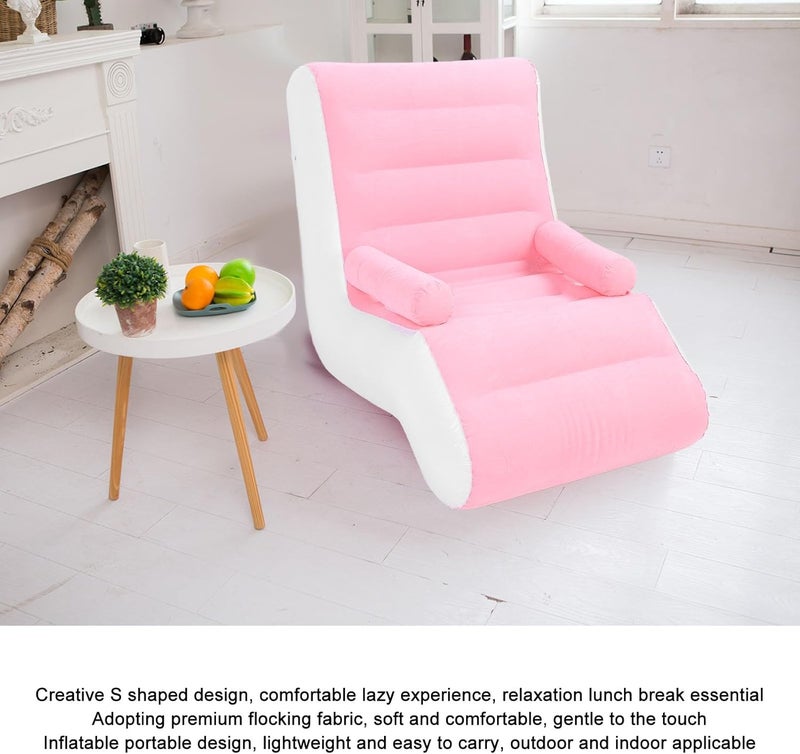 Zerodis Inflatable Lounger Air Sofa, Foldable Sofa Bed with Armrests Floor Lazy Couch for Backyard Lakeside Beach - Image 3