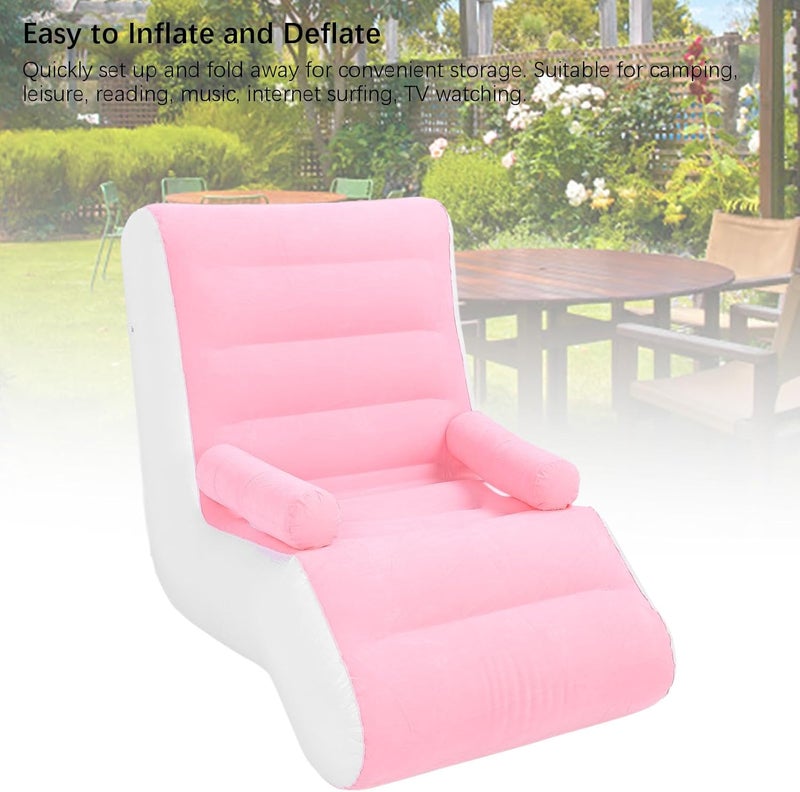 Zerodis Inflatable Lounger Air Sofa, Foldable Sofa Bed with Armrests Floor Lazy Couch for Backyard Lakeside Beach - Image 5
