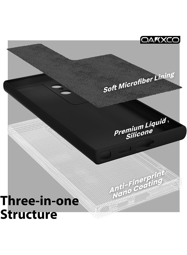 Theodor Protective Slim Fit Case Liquid Silicone Cover with Full Body Protection Anti-Scratch Shockproof Case For Samsung Galaxy S24 Ultra (Black) - Music Recorder - Image 5