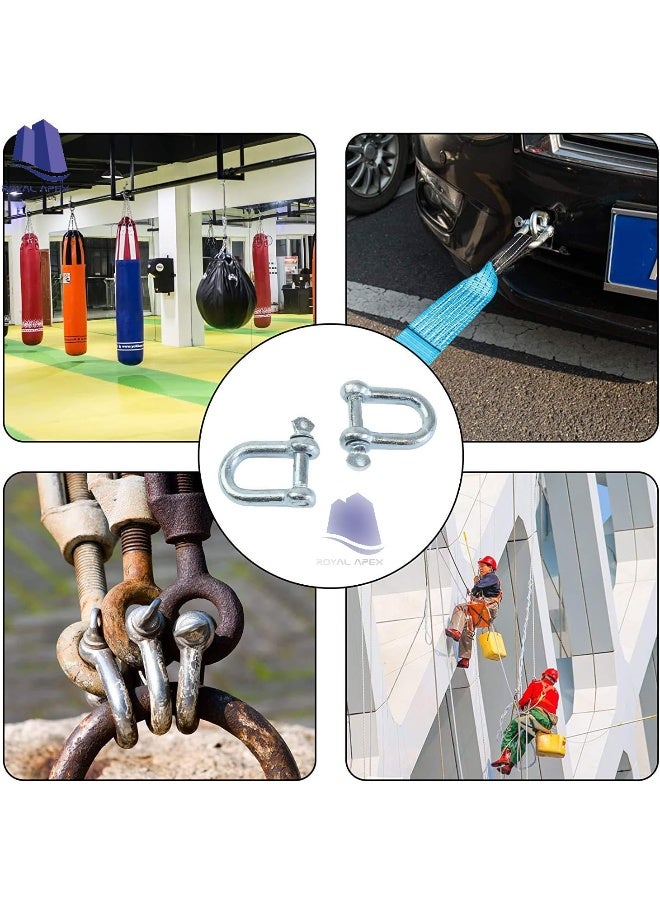 Royal Apex Galvanized Iron Gi D Ring Shackle Lock Shackle Hook Clip For Heavy Duty Construction Chain Link Tow Marine Shackles Gym Hook And Vehicle Recovery And Diy Projects‚ - Image 3