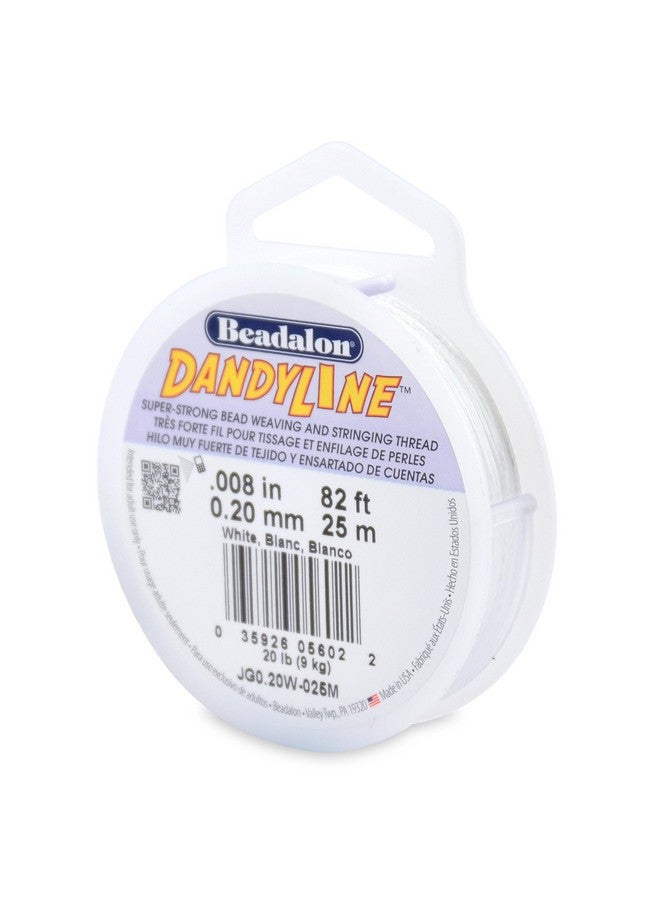 (1Pack) Dandyline 0.20 Mm (.008 In) Diameter White 25 M (82 Ft) Jg0.20W025M1P