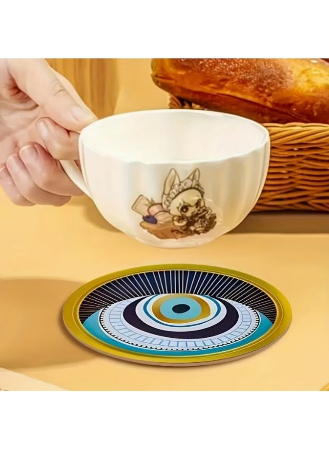 Pack of 8 Pcs Wooden Eye Shaped Coasters, Designed to Be Heat.Perfect for Drinks And Coffee, ideal for Office, Kitchen And Table Decoration - Image 4