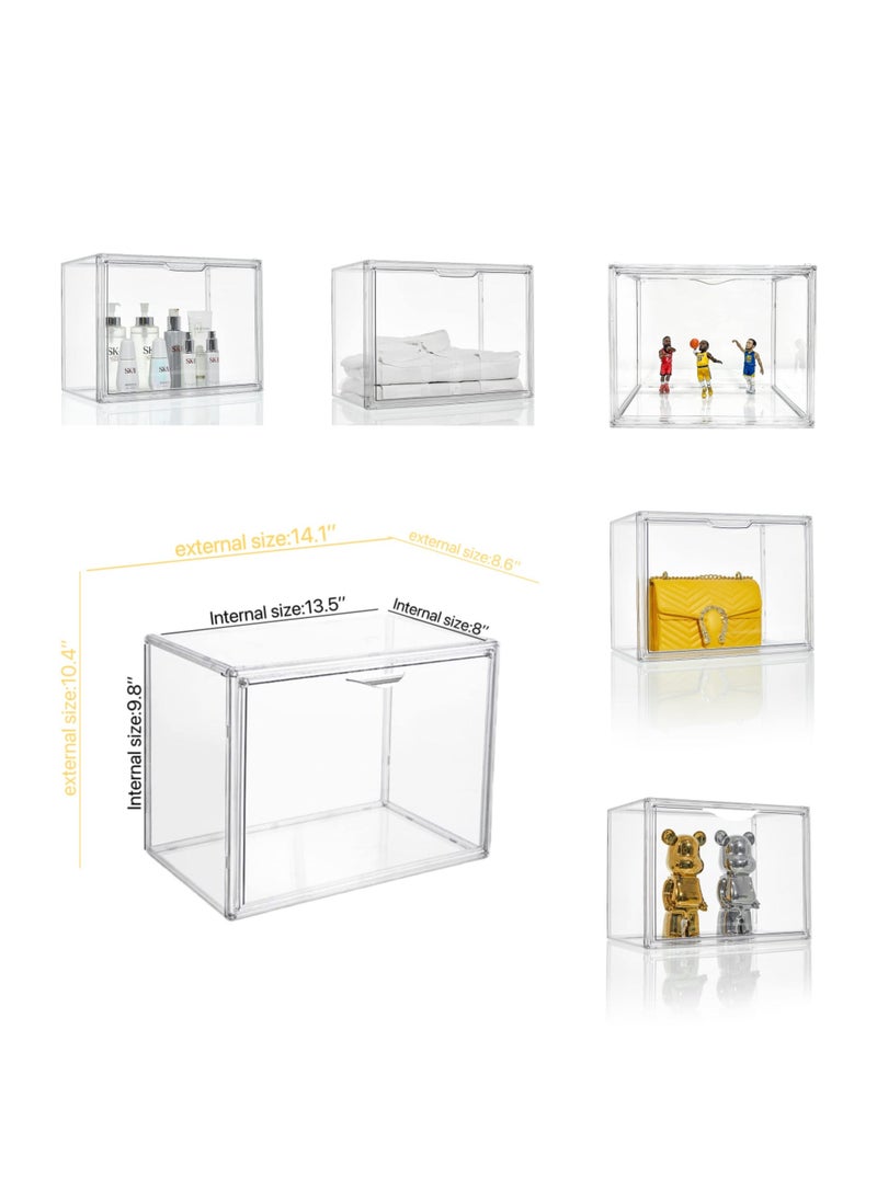 Clear Acrylic Display Case, Dustproof Protection Showcase Organizer with Magnetic Door, Suitable for Collectibles Doll Toys Models - Image 2