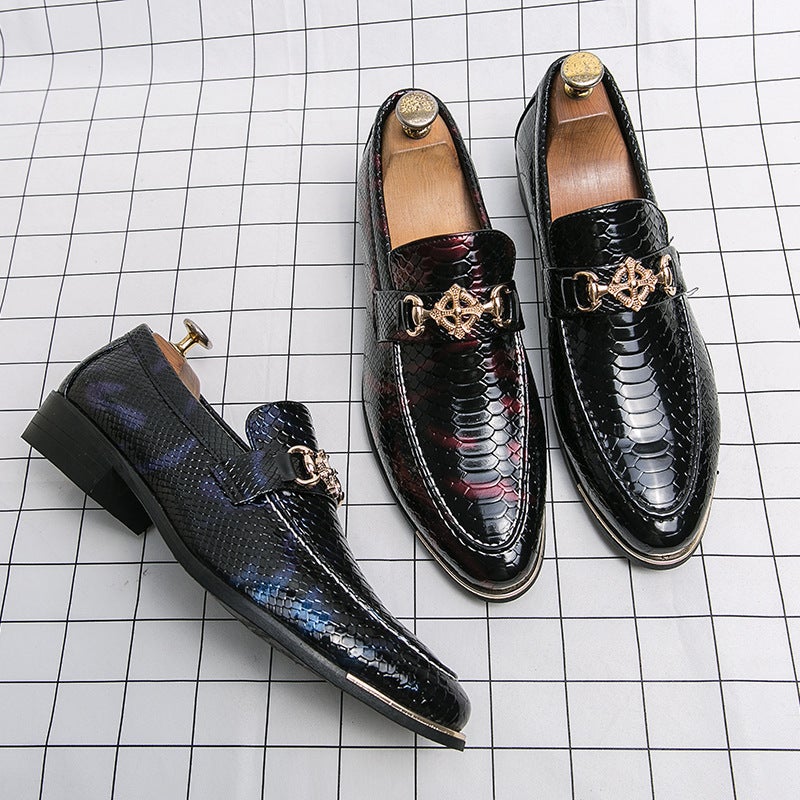 Plus Size Leather Shoes Men'S Crocodile Pattern Leather Shoes Plus Size 46 Men'S Formal Business Pointed Shoes Tide - Image 5