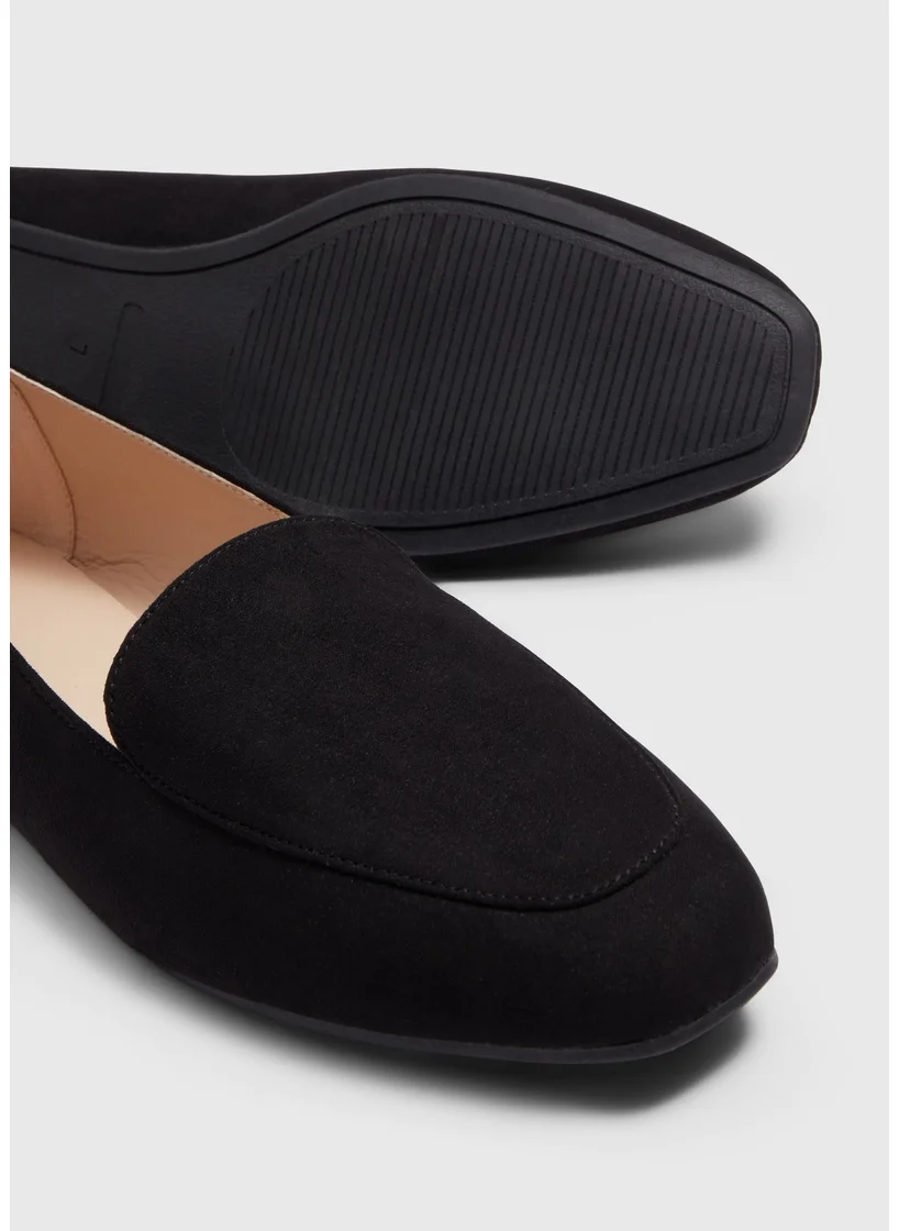 Matalan Black Slip On Flats