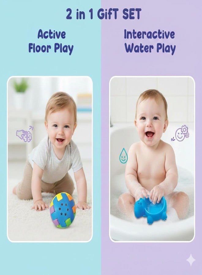 Toymate Roll A Ball & Floating Hippos 2-in-1 Baby Bath Toy Gift Set | Sensory Rattle Ball & Water Play Toy | Infant & Educational & Interactive Play | Set Toddler Toy for 12-36 Months - Image 2