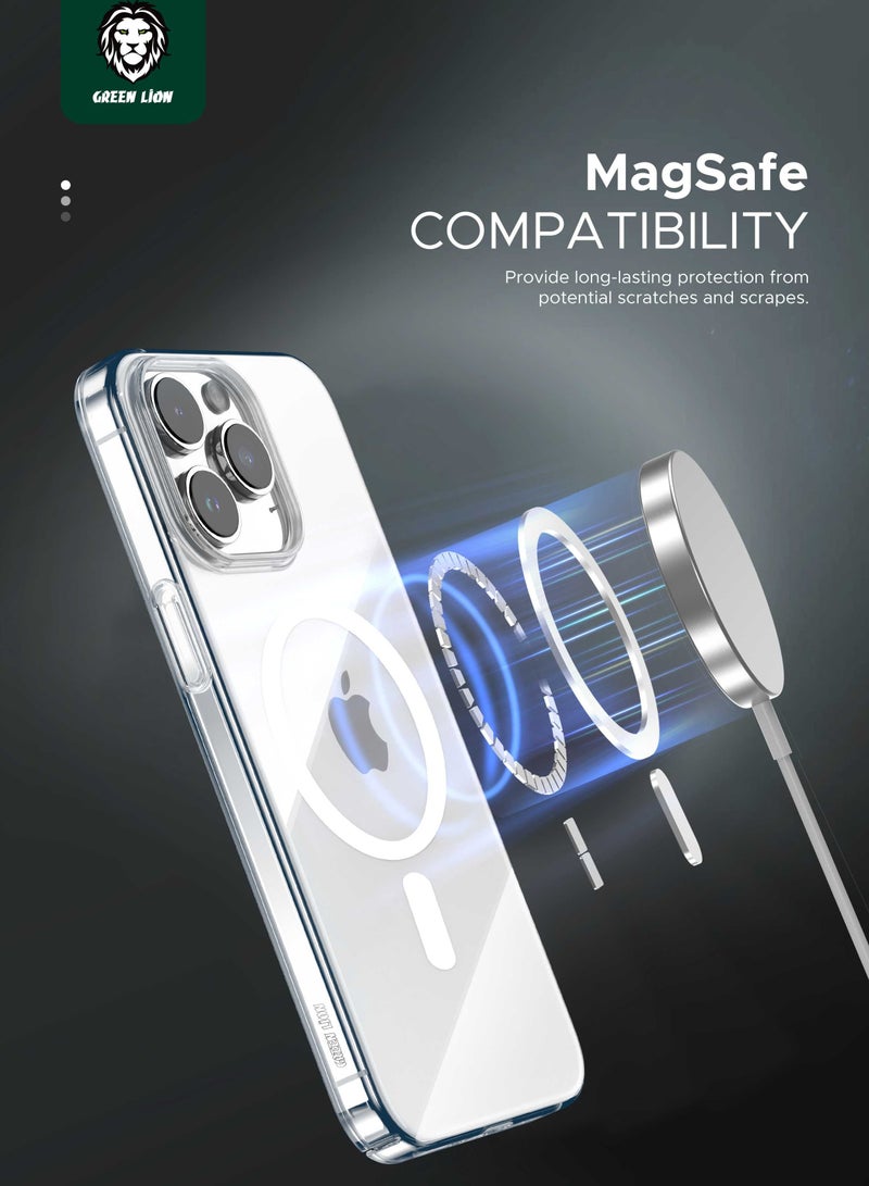 GREEN LION iPhone 15 Pro Max Magsafe Delgado case/ Anti Fingerprint / Anti Scratch / Anti Yellowing / Daily Protection / Precise Cutouts / Ultra HD Clarity / Camera Protection / Ultra Drop Protection - Clear - Image 2