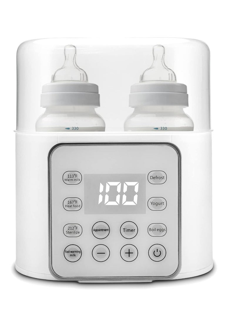 NNEWVANTE Baby Bottle Warmer 4-in-1 Multifuntion Breast Milk Warmer, Fast Baby Food Heater and Defrost Warmer with Timer for Twins, LCD Display Accurate Temperature Adjustment, 24H Constant Mode - Image 1