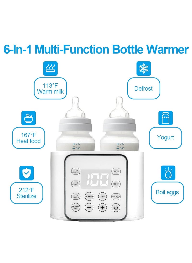 NNEWVANTE Baby Bottle Warmer 4-in-1 Multifuntion Breast Milk Warmer, Fast Baby Food Heater and Defrost Warmer with Timer for Twins, LCD Display Accurate Temperature Adjustment, 24H Constant Mode - Image 2
