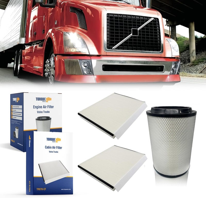 TORQUE Engine Air Filter with 2 Cabin Air Filters for Volvo Trucks (TR078 + TR083) - Image 1