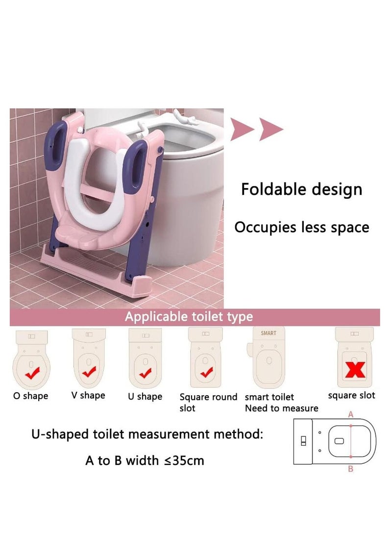 MUMS PLANET - Baby Toilet Seat | Potty Stairs Toilet Ladder Steps - Non-Slip Over The Toilet Potty Seat, Step up Potty Seat with Handles for Kids Boys Girls 1-8 - Image 1