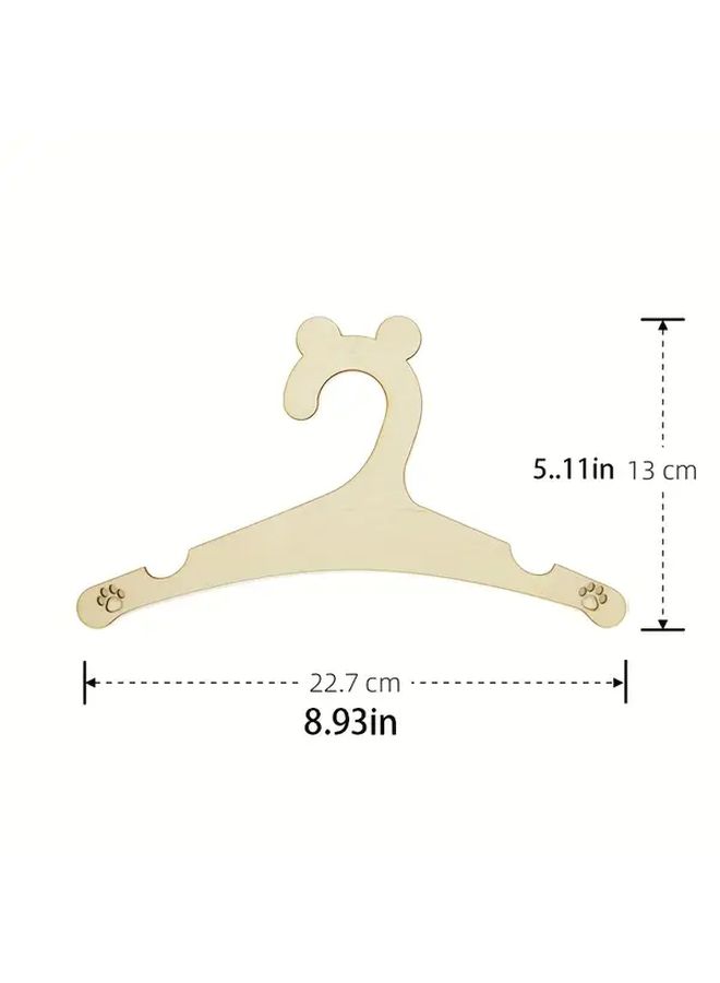 5 Cute Bear Shaped Wooden Hangers for Kids Clothes Pet Apparel Space Saving - Image 3