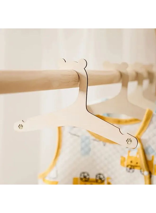 5 Cute Bear Shaped Wooden Hangers for Kids Clothes Pet Apparel Space Saving - Image 4