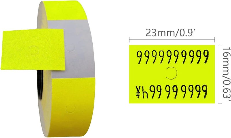 ICSTM Pricemarker Labels,10 Rolls 5000 pcs Double Line Price Label Paper for MX-6600 Price Gun Labeller,Price Gun Stickers for MX-6602/G6600/YH-689/CN-6600EOS (Yellow, S) - Image 2