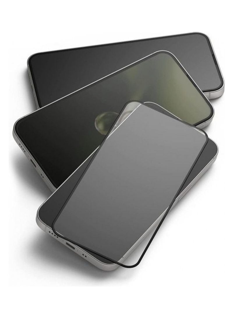 BORTONY Grand Shieldz 3D Tempered Glass Screen Protector for Apple iPhone 13 Pro Max Clear/Black - Image 3