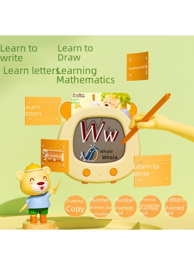 Early Education Smart Toy/learning Machine For Kids Intelligent Dinosaur Robot Voice Recognition Emotion Recognition-Color:Chinese-english Bilingual Read-write Early Education Machine (80-sided Cardboard) - Image 4