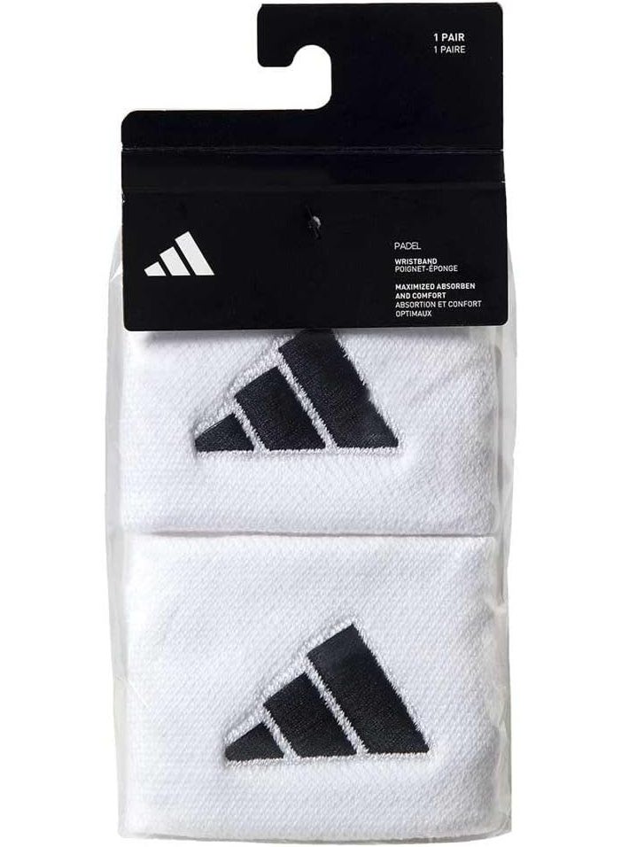 Adidas Small Wristband White/Black – Lightweight Sweat-Absorbing Sports Bands - Image 2