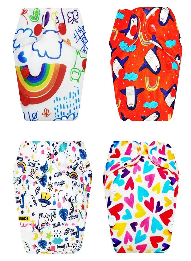 Dumbledo Premium Newborn Cloth Diaper with Integrated Insert (Pack of 4) | Soft & Gentle | Leakproof | Easy to Clean | Trusted by Moms | 0 - 4 Months | Unisex Baby - Image 1