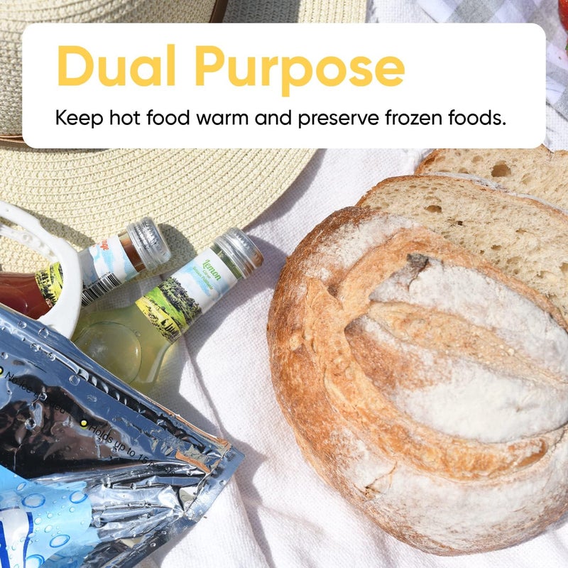 Superio Hot and Cold Insulated Bags for Food Delivery, Grocery Shopping Bags, Food Storage for Hot and Frozen Food for Travel, Disposable Cooler Bag, Reinforced Thermal Lunch Bag (1, 16"x5.5"x19") - Image 3