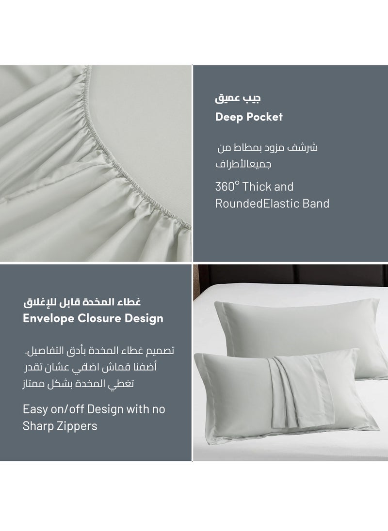 Donetella - Bedding Fitted Sheet 2-Pcs Twin Size Solid Bed Sheet Set Fits(120x200CM) With Pillowcases And 30 CM Extra Deep Brushed Microfiber Bed Sheet,Ansonia - Image 1