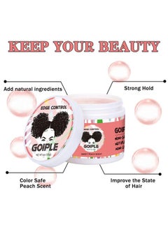 Goiple Edge Control Wax For Women Strong Hold Nongreasy Edge Control Smoother Edge Tamer Edge Wax Styling Tamer Edge Control For Black Hair No Flaking White Residue Shine And Smooth 4Oz (Sweet Peach )  - Image 4