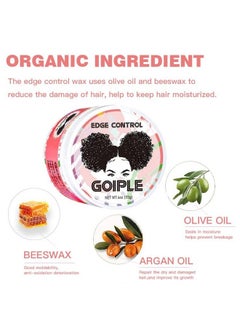 Goiple Edge Control Wax For Women Strong Hold Nongreasy Edge Control Smoother Edge Tamer Edge Wax Styling Tamer Edge Control For Black Hair No Flaking White Residue Shine And Smooth 4Oz (Sweet Peach )  - Image 3