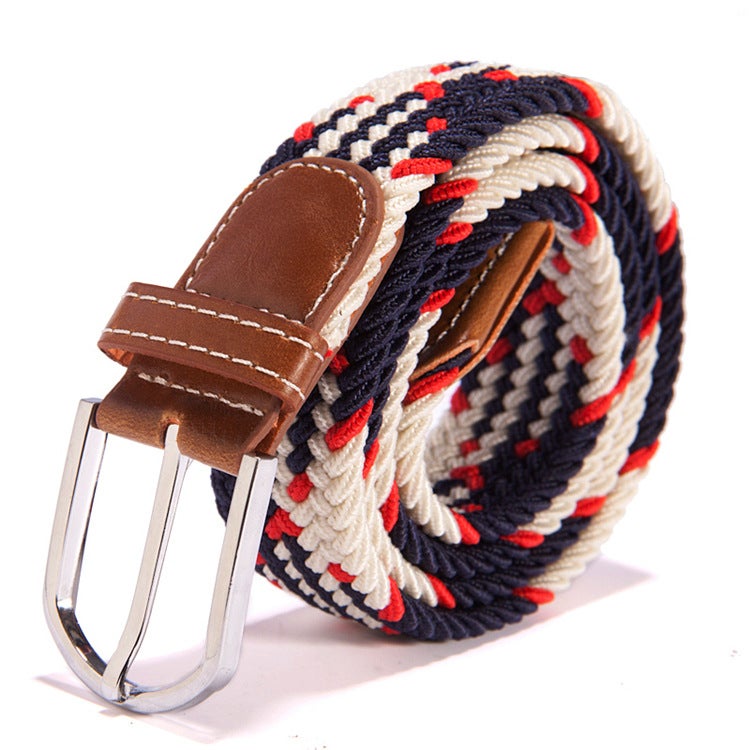 New 39 Color Elastic Woven Elastic Belt Men'S Women'S Belt Canvas Belt - Image 1
