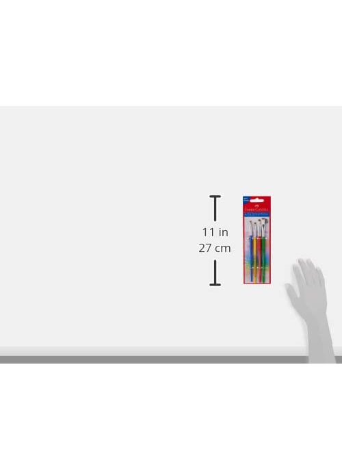 FABER-CASTELL - Faber-Castell Paint Brush - TRI Grip Synth Hair Flat ASSORT- Set 4 Brush NOS. 1, 2, 4, 6 - Image 1
