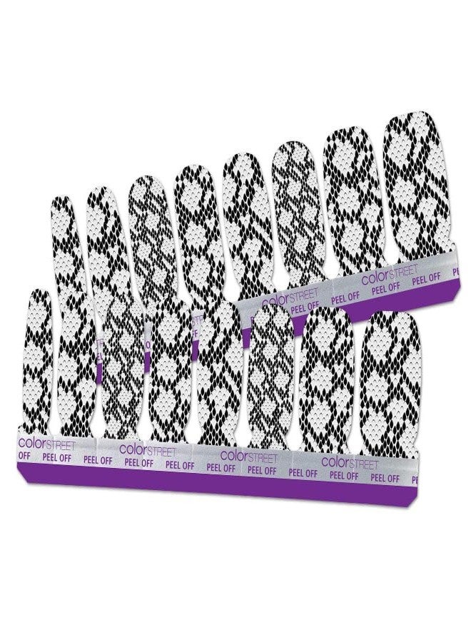 Color Street Heads or Scales - Color Street Nail Strips (Eat Prey Love) Black Reptile Scales on Clear Overlay 16 Count (Pack of 1) FDL061 0 - Image 3