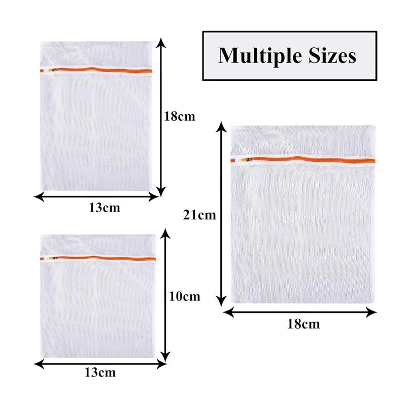 Kuber Industries Pack of 6 Laundry Washing Bags Reusable Mesh Laundry Bags Washing Bags for BlouseBraPantyHosieryLingerieJeans Laundry Storage Bag Clothes Bags White - Image 3