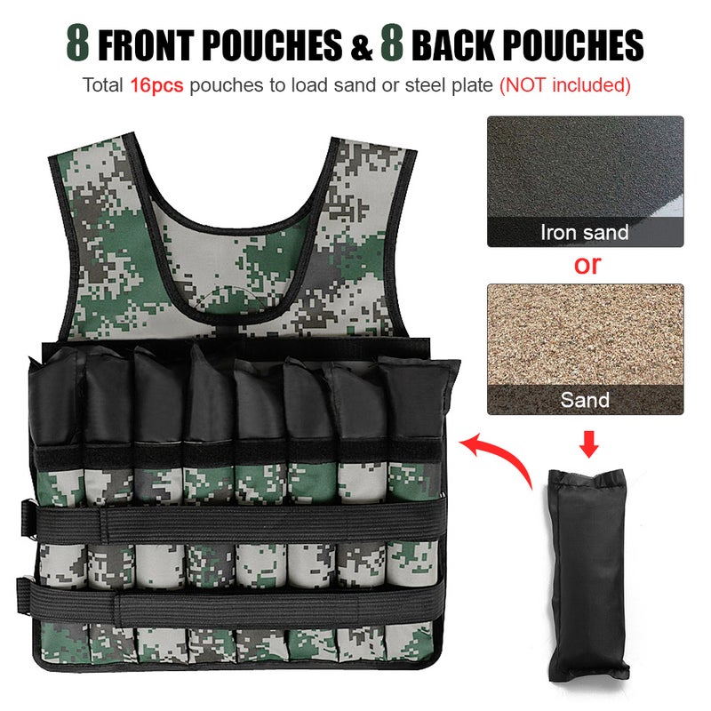 Adjustable Weighted Vest 20KG Max Loading for Exercises Fitness Muscle Building Weight Loss Running - Image 5