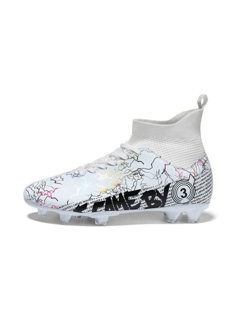 Loquat High-Top Cleats Competition Sports Football Shoes White  - Image 1