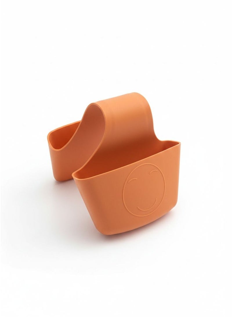 منظم حوض مطبخ من السيليكون بتصميم سرج | حامل للإسفنجة والفرشاة والصابون | تصميم يسمح بتصريف المياه | حامل حوض موفر للمساحة - Image 1