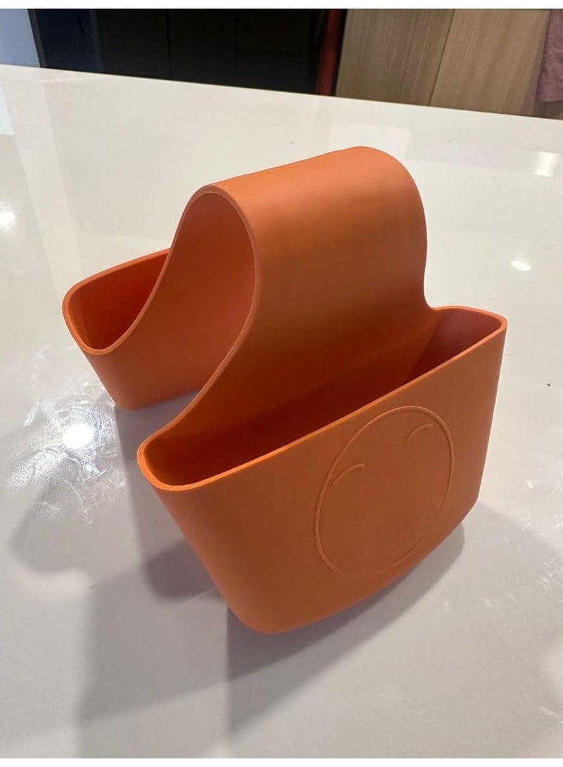 منظم حوض مطبخ من السيليكون بتصميم سرج | حامل للإسفنجة والفرشاة والصابون | تصميم يسمح بتصريف المياه | حامل حوض موفر للمساحة - Image 2