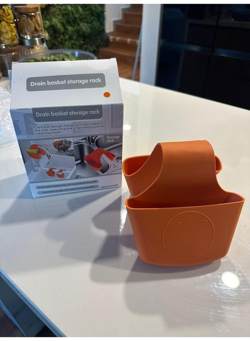 منظم حوض مطبخ من السيليكون بتصميم سرج | حامل للإسفنجة والفرشاة والصابون | تصميم يسمح بتصريف المياه | حامل حوض موفر للمساحة - Image 3