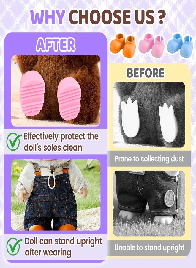 OLLBIT 10 Pairs 17cm Doll Shoes,Silicone Mini Shoes,Vibrant Color Mini Boots 6.7in Doll Accessories - Image 5