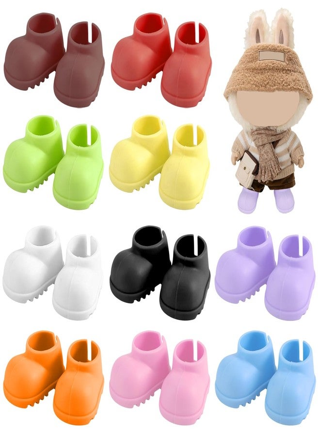 OLLBIT 10 Pairs 17cm Doll Shoes,Silicone Mini Shoes,Vibrant Color Mini Boots 6.7in Doll Accessories - Image 1