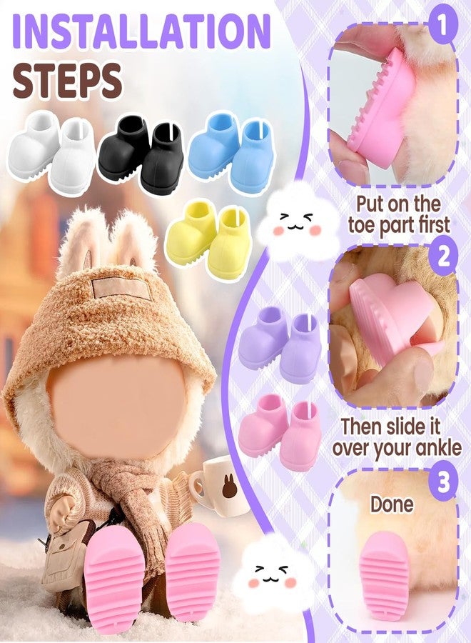 OLLBIT 10 Pairs 17cm Doll Shoes,Silicone Mini Shoes,Vibrant Color Mini Boots 6.7in Doll Accessories - Image 3