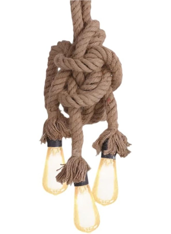 Rustic Rope Pendant Light – Vintage Hanging Light Fixture with Natural Jute Rope for Living Room, Kitchen, Dining Room, and Bedroom - Image 1
