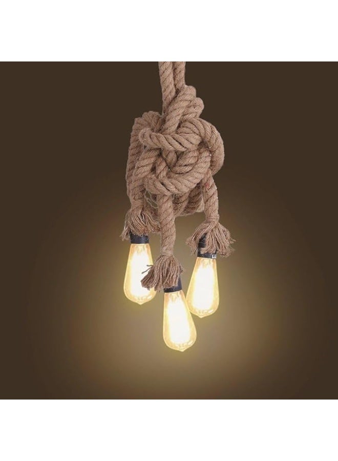 Rustic Rope Pendant Light – Vintage Hanging Light Fixture with Natural Jute Rope for Living Room, Kitchen, Dining Room, and Bedroom - Image 2
