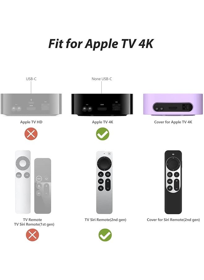 Case For Tv 4K Box And 2Nd Gen Siri Remote Control Case 2022 2021 Silicone Drop Protective Cover For 4Th 5Th Generation Tv Box